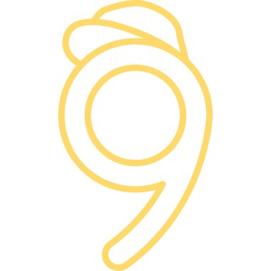 Altın sekiz numaralı simge, çizgi film tarzı.