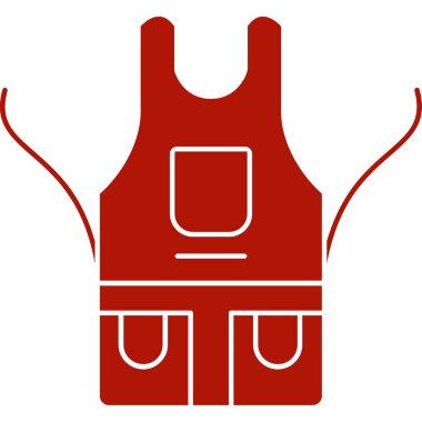 Spor salonunun kırmızı ve beyaz vektör silueti