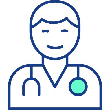 Doktor. Web simgesi basit illüstrasyon