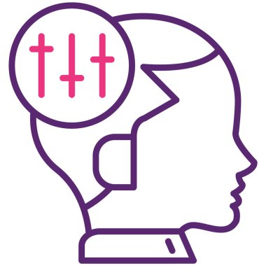 Çapraz kafa vektör tasarımlı beyin