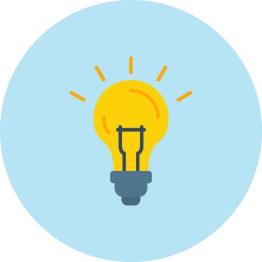 düz biçimli ampul yaratıcı ışık simgesi