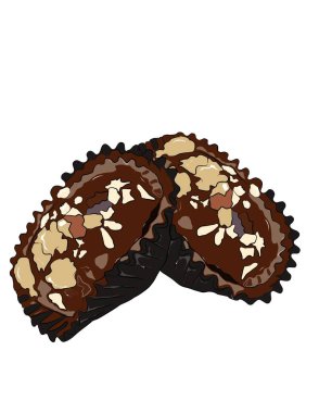 beyaz zemin üzerine lezzetli çikolatalı kurabiyeler