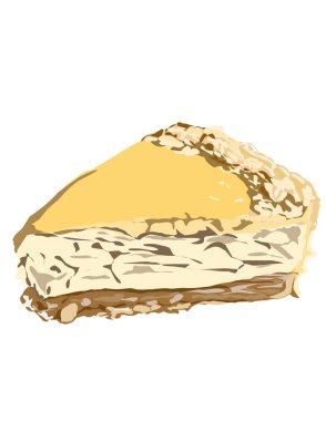 Elle çizilmiş cheesecake çizimi.