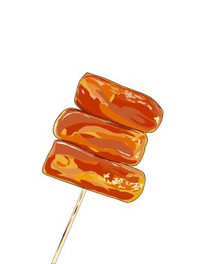 Pirinç keki şişi, Kore sokak yemekleri.