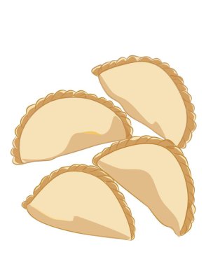 Beyaz arka planda lezzetli körili puf.