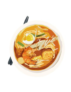 Körili karidesli eriştenin el çizimi..