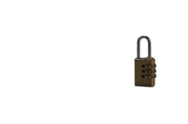 Image of a brass combination lock isolated on a white background, symbolizing security and protection. clipart