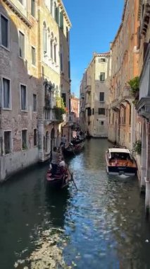 Venedik 'teki su kanalları. Yüksek kalite 4k görüntü