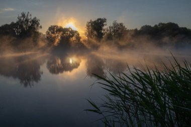 Nehrin üzerinde gün doğumu