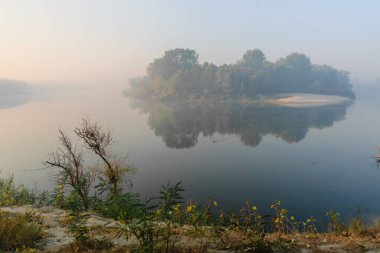 Nehir ve ağaçlarla dolu güzel bir manzara