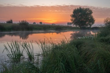 Nehirde gün doğumu