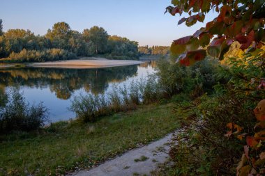 Parkta güzel bir göl manzarası