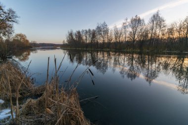 Nehir kışın yansımasıyla