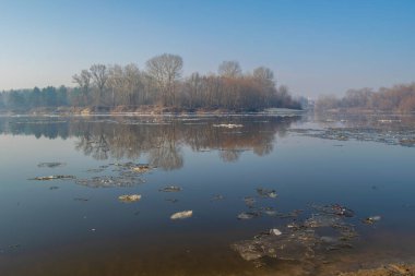 Nehir ve ağaçlarla dolu güzel bir manzara