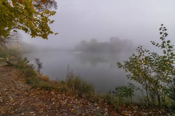 Nehir kıyısında sonbahar sabahı
