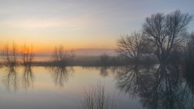Nehir güneş doğarken