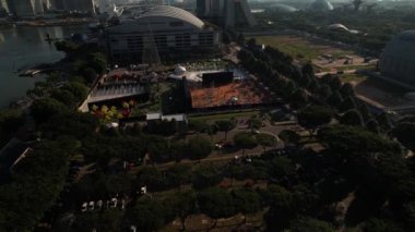 Marina Körfezi, Singapur - 2024: Singapur Tarihi Binalar ve Turist Çekimleri. Yüksek kalite 4k görüntü