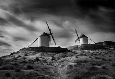 Yel değirmenleri - Castilla y La Mancha, İspanya