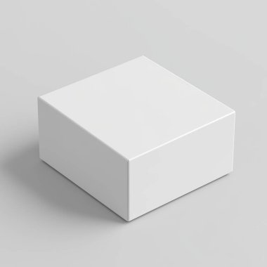 3 d rendering of blank box on gray background