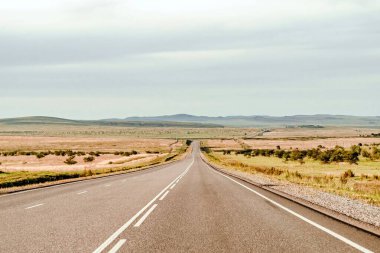 İsrail 'in kuzeyindeki çölde yol.