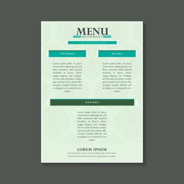 Mandala desenli modern restoran menüsü