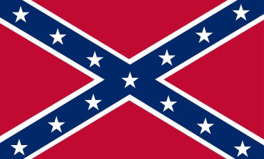 Historical battle flag of Confederate States of America vector illustration isolated. US Civil War. clipart