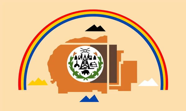 Navajo Indian Flag Vector Illustration Isolated 美洲土著人民的象征 纳瓦霍民族 美国西南部的一个保留区 — 图库矢量图片