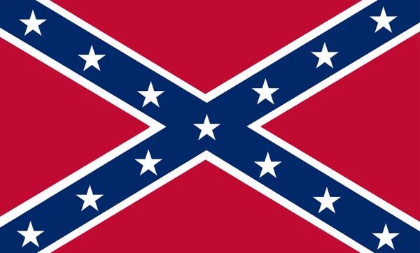 Historisk Strid Flagga Konfedererade Stater Amerika Vektor Illustration Isolerad Usa — Stock vektor