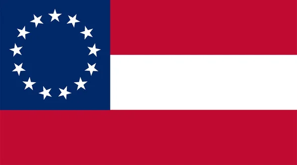 Bandera Histórica Los Estados Confederados América Vector Ilustración Aislado Guerra — Vector de stock