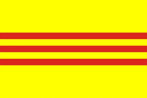 南ベトナムの旗ベクトル図は孤立した ベトナム共和国は1955年から1975年まで存在した東南アジアの国であった ベトナム南部は冷戦期の西側諸国の一部であった — ストックベクタ