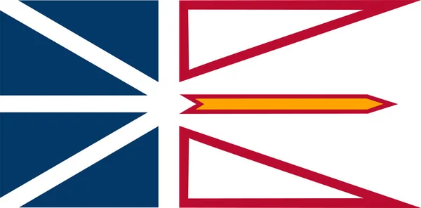 Ilustración Vectorial Bandera Terranova Labrador Aislada Canadá Provincia Bandera Símbolo — Vector de stock