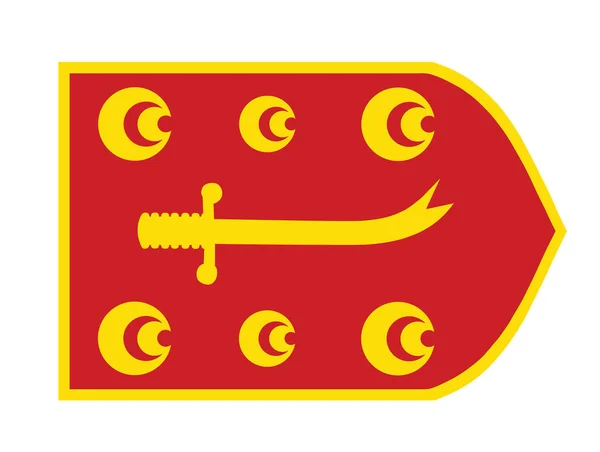Zulfikar Flaggenvektordarstellung Isoliert Osmanisches Symbol Das Typischerweise Und Jahrhundert Verwendet — Stockvektor
