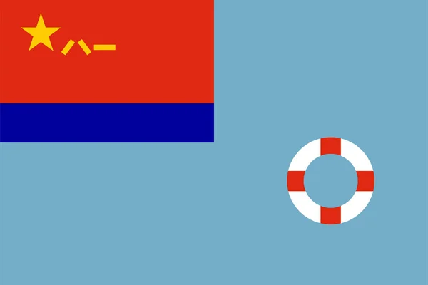 中華人民共和国海軍の海軍旗ベクトル図は孤立した 中国沿岸軍の旗 中国の海軍旗の国のシンボルを象徴する 中国海軍の空軍旗の航空 — ストックベクタ