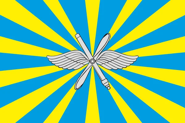 ロシア連邦ベクトル図の空軍旗は孤立している ロシアの誇り高い軍事シンボル 開いた翼と腕の平面コートのプロペラ ソビエト連邦の相続人またはソビエト赤軍のSssr戦争遺産 — ストックベクタ
