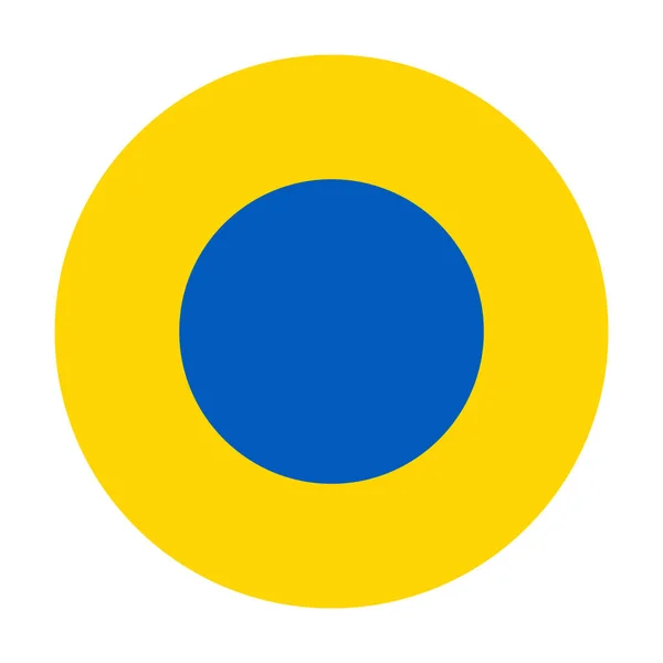 Insignia Círculo Redondel Ucrania Ilustración Vectorial Bandera Aérea Aislado Orgulloso — Vector de stock