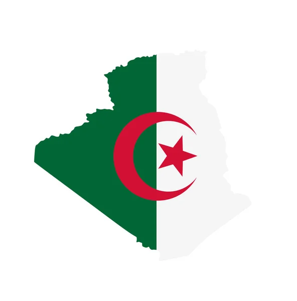 Argelia Mapa Bandera Vector Ilustración Aislada Símbolo Nacional Del País — Archivo Imágenes Vectoriales