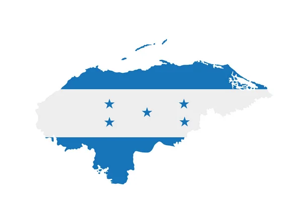 洪都拉斯在白色背景上孤立地绘制了国旗矢量轮廓图 洪都拉斯地图 洪都拉斯国旗 美国国家 — 图库矢量图片
