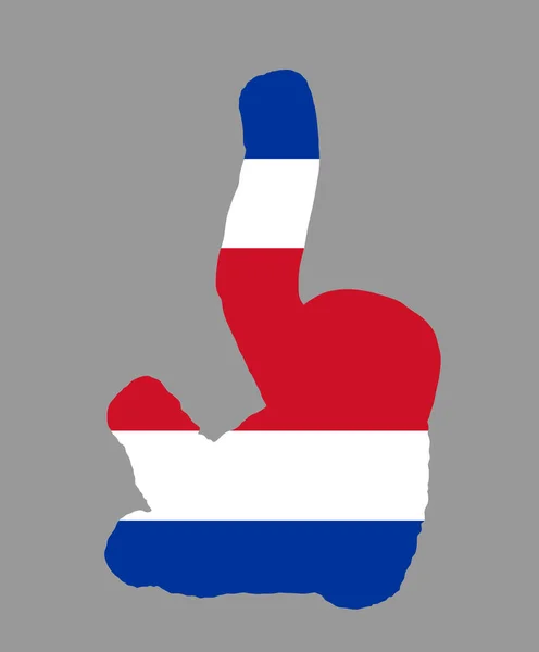 Флаг Коста Рики Над Ленивым Животным Национальный Символ Векторный Силуэт — стоковый вектор