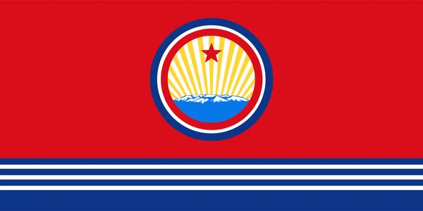 北朝鮮海軍の海軍旗ベクトル図は孤立した 沿岸軍の旗だ 北朝鮮の海上軍旗の国家的シンボルを象徴しています 朝鮮戦争海軍の空軍旗の航空 — ストックベクタ