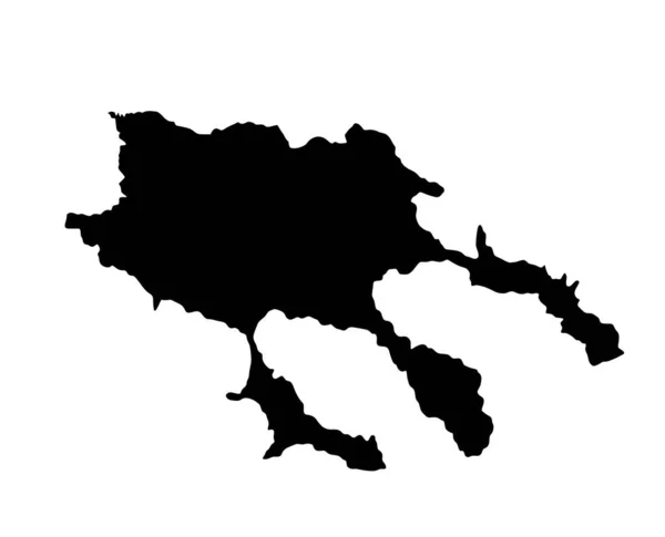 Yunanistan Yarımadası Chalkidiki Harita Siluet Vektörü Beyaz Arka Planda Izole — Stok Vektör