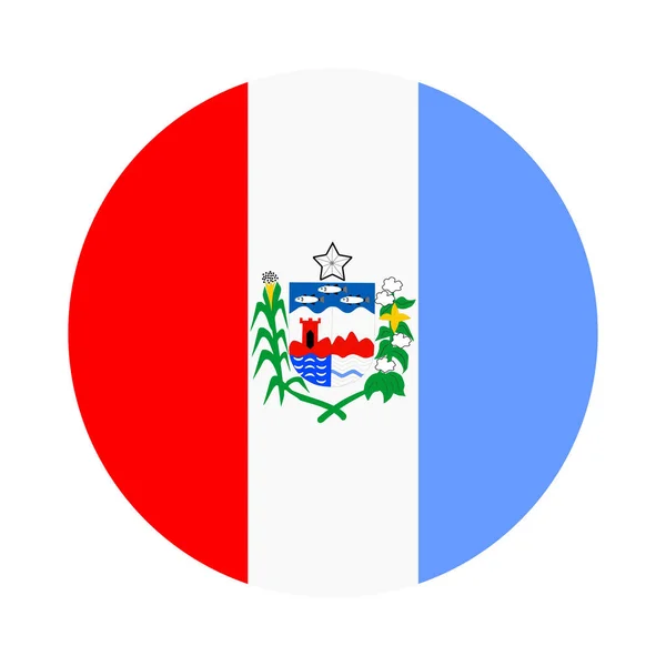 Insigne Circulaire Illustration Vectorielle Drapeau Alagoas Isolée Sur Fond Blanc — Image vectorielle