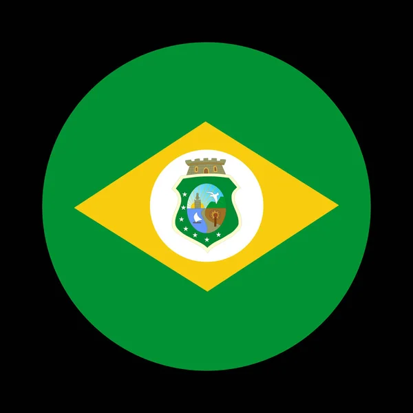在黑色背景上孤立的圆环徽章Ceara标志向量 巴西州旗塞阿拉按钮国家象征 爱国标志 南美洲领土 — 图库矢量图片