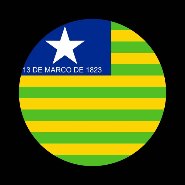 在黑色背景上孤立的圆环Piaui标志向量 巴西省的国旗 象征皮奥伊横幅爱国标志 — 图库矢量图片
