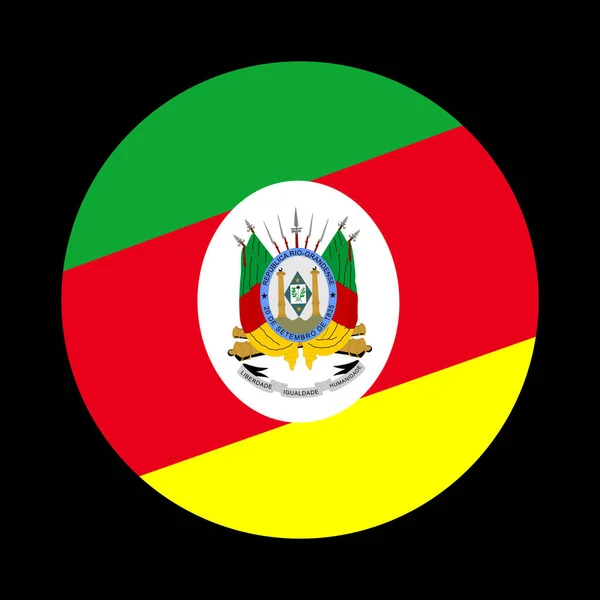 サークルバッジリオグランデは黒の背景に隔離されたスールフラグベクトルイラストを行います ブラジルの州 南アメリカ地域のシンボル 愛国的紋章 — ストックベクタ