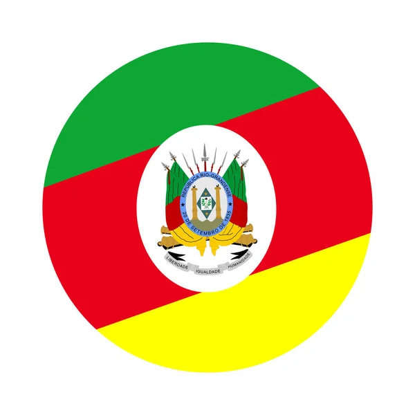 Circle Badge Rio Grande Sul Flag Vector Illustration Isolated White — Image vectorielle
