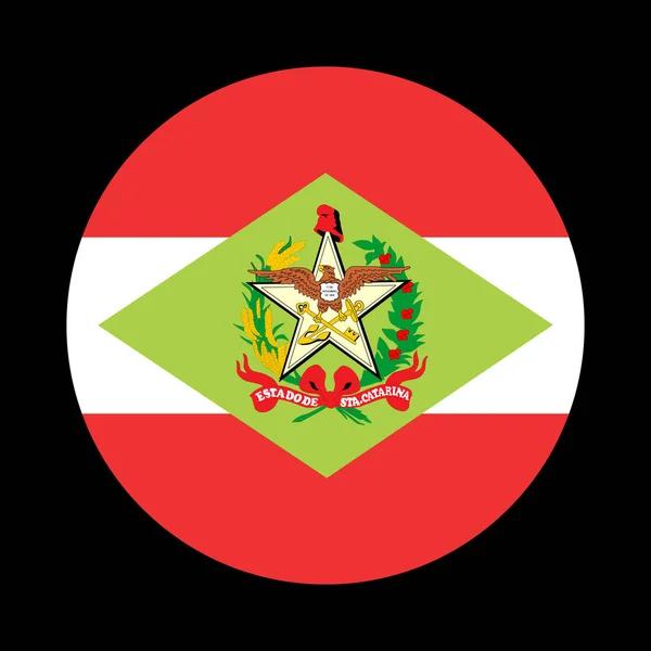 ブラジル国旗旗 サークルバッジサンタカタリナベクトル旗イラスト黒の背景に隔離された 聖カトリーヌ丸旗愛国的紋章 — ストックベクタ