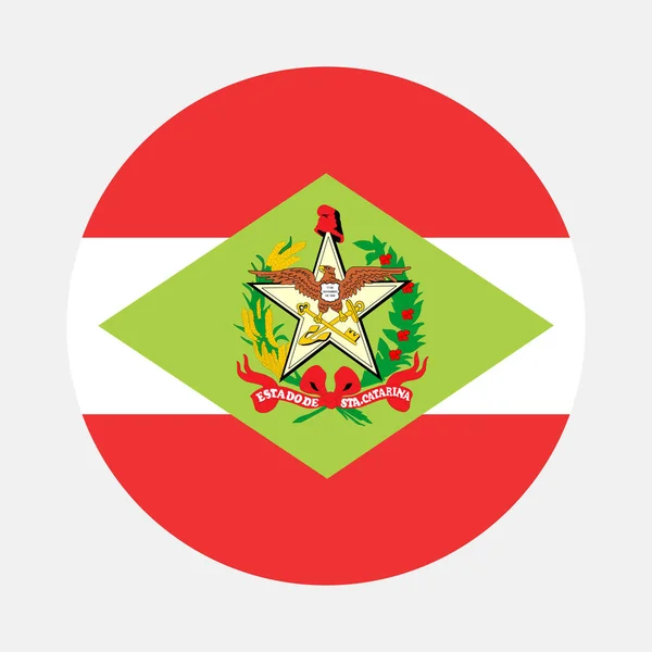 Drapeaux Etat Brésil Bannière Insigne Cercle Santa Catarina Illustration Drapeau — Image vectorielle