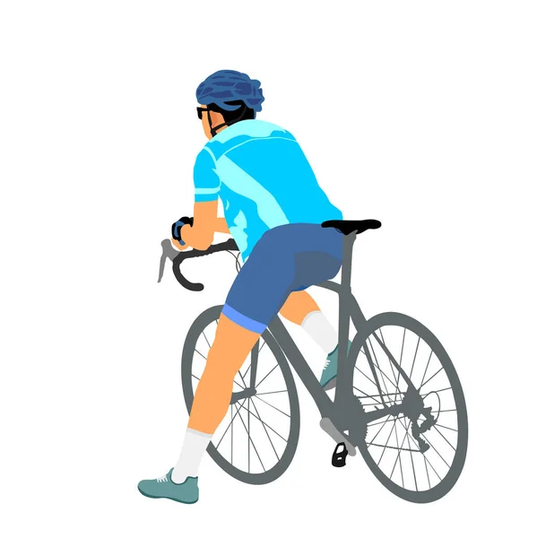 Time Out Bicyclist Man Vector Illustration Isolated White Background Boy — Stockový vektor