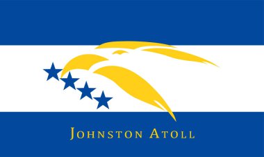Johnston Atoll bayrak vektör çizimi izole edildi. Birleşik Devletler 'in anonim toprakları, şu anda Birleşik Devletler Balık ve Vahşi Yaşam Servisi tarafından yönetiliyor..