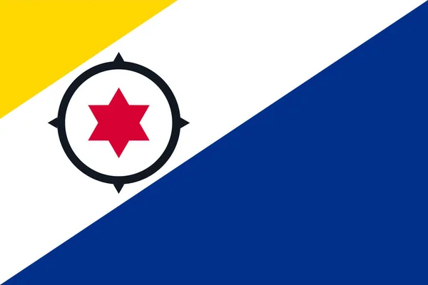 Ilustração Vetorial Bandeira Bonaire Isolada Ilha Holandesa Nas Antilhas Leeward — Vetor de Stock
